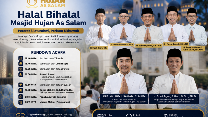 Halal Bihalal Masjid Hujan As Salam Digelar 4 April 2026, Libatkan Belasan Komunitas di Tarakan